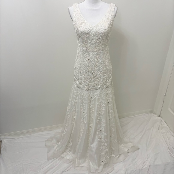Sue Wong Nocturne Embroidered Floral Mermaid Wedding Dress Romantic 12 - Picture 1 of 16